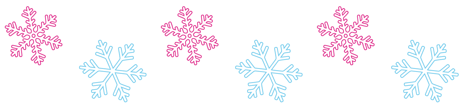 Illustration of pink and blue snowflakes