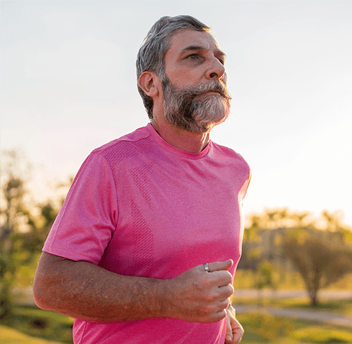 Man in pink jogging