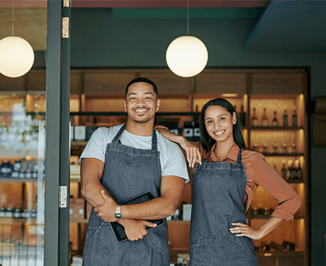 couple in shop front