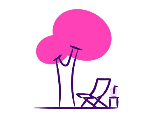 Tree and a deckchair illustration